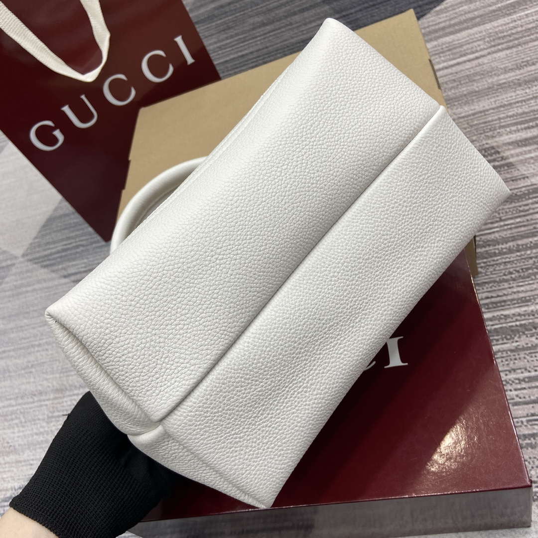Gucci 837467 Gucci Softbit Medium Top Handle Bag White - Default Title - View 8