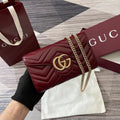 Gucci 837745 GG Marmont Wallet On Chain Anchor Red