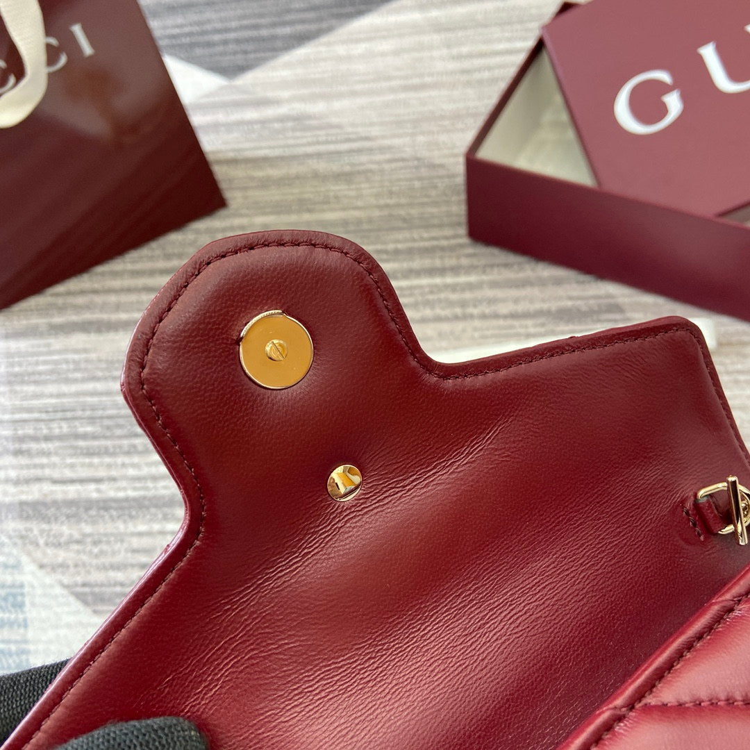 Gucci 837745 GG Marmont Wallet On Chain Anchor Red