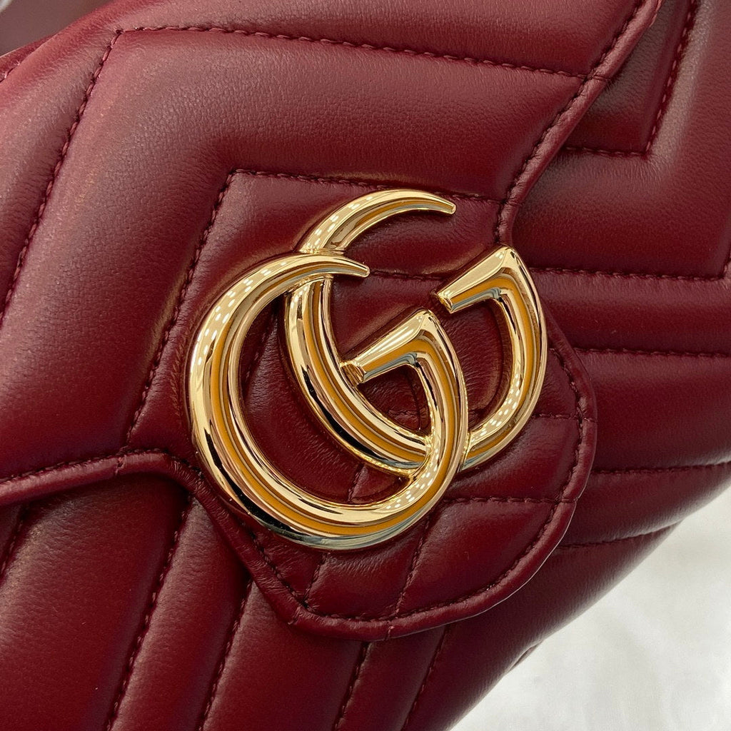 Gucci 837745 GG Marmont Wallet On Chain Anchor Red