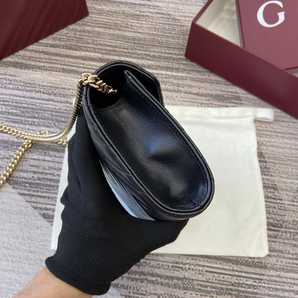 Gucci 837745 GG Marmont Wallet On Chain Black