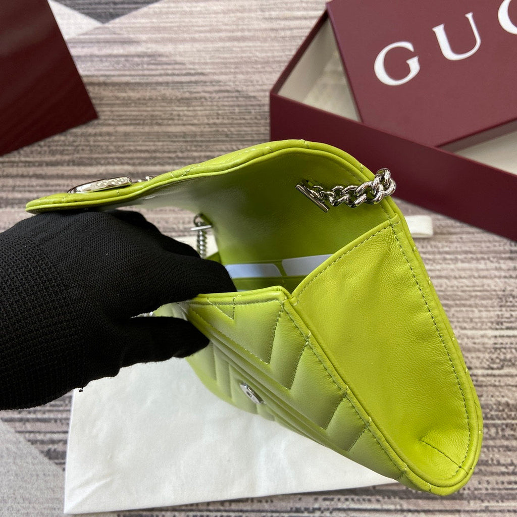 Gucci 837745 GG Marmont Wallet On Chain Green