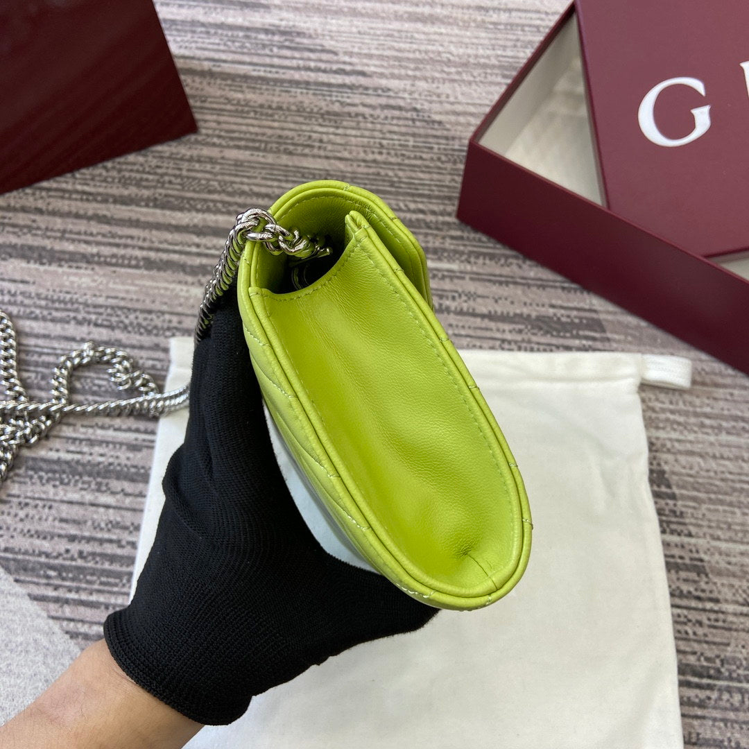 Gucci 837745 GG Marmont Wallet On Chain Green