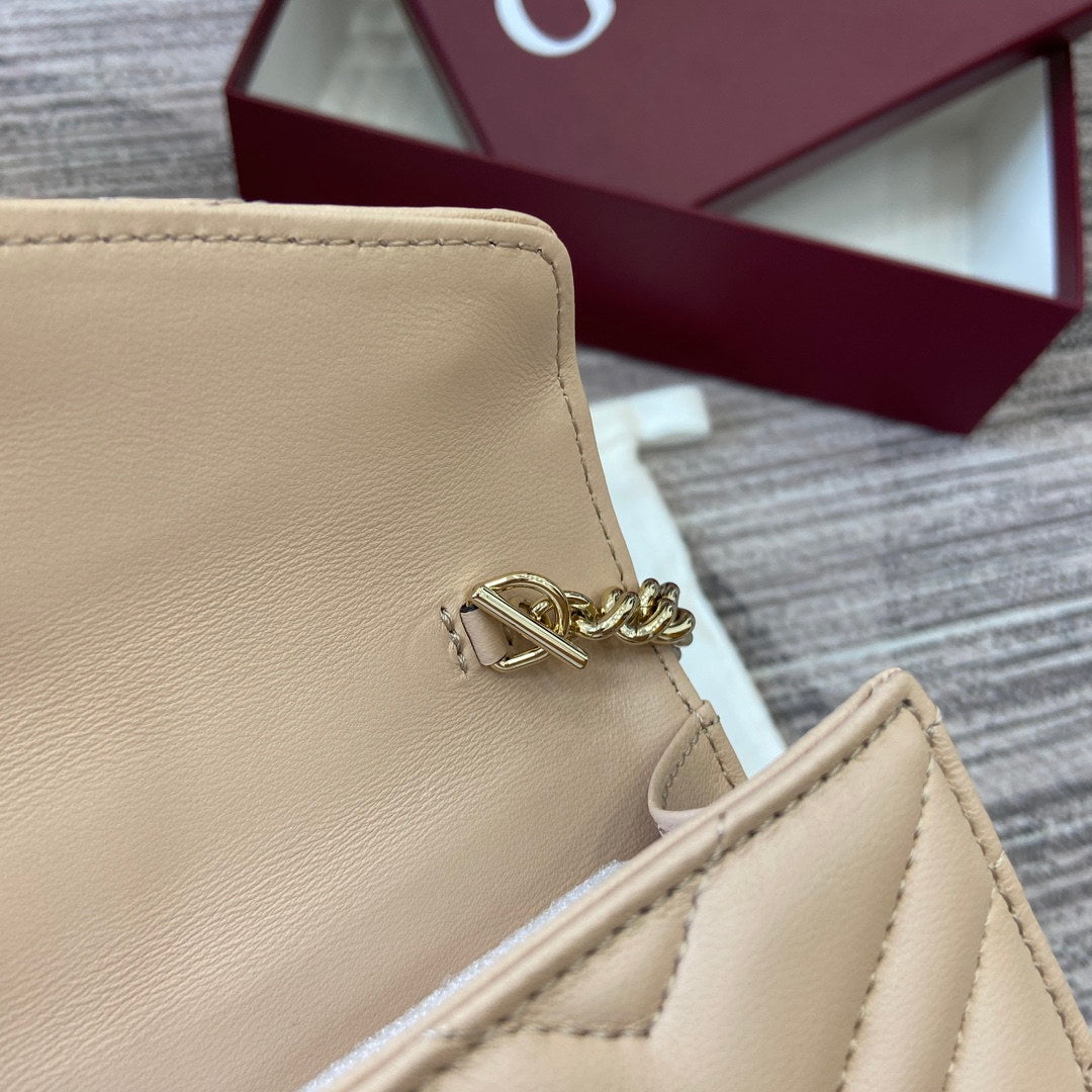 Gucci 837745 GG Marmont Wallet On Chain Light Pink