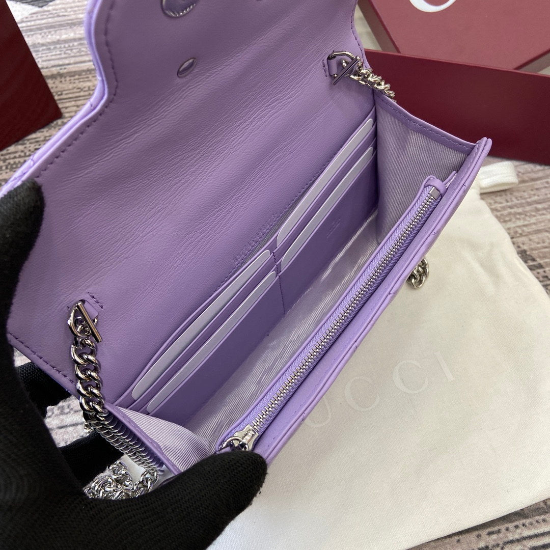 Gucci 837745 GG Marmont Wallet On Chain Light Purple