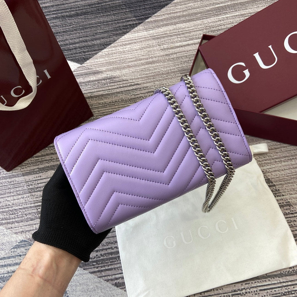 Gucci 837745 GG Marmont Wallet On Chain Light Purple