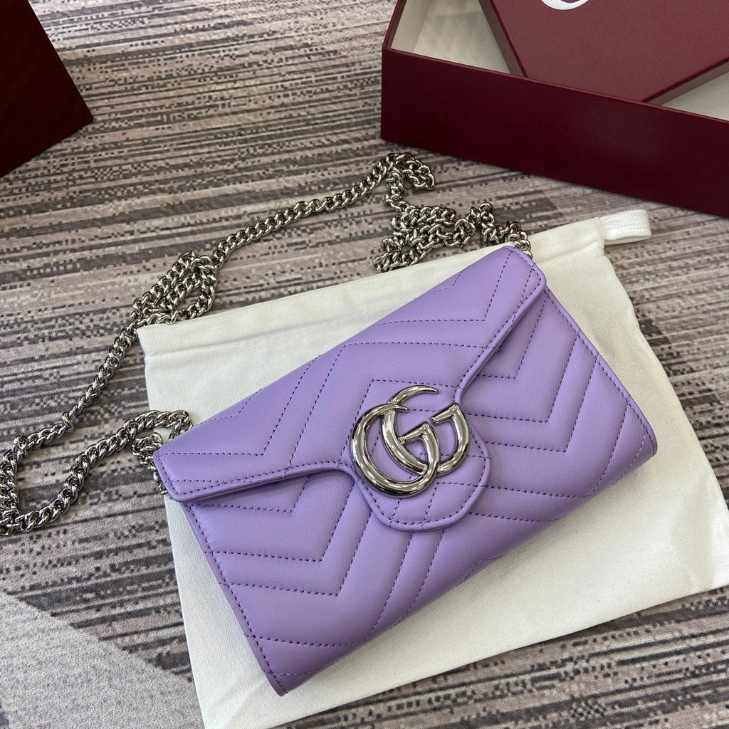 Gucci 837745 GG Marmont Wallet On Chain Light Purple