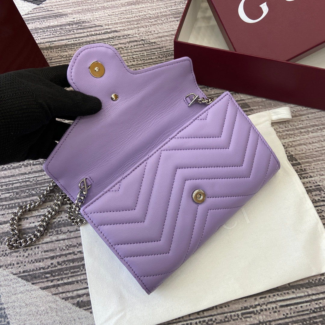 Gucci 837745 GG Marmont Wallet On Chain Light Purple