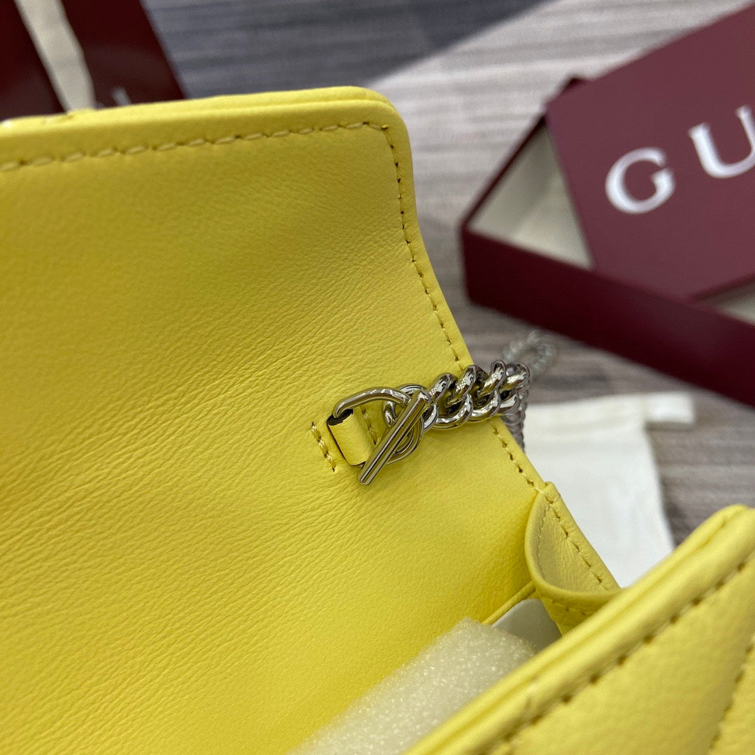 Gucci 837745 GG Marmont Wallet On Chain Light Yellow