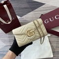 Gucci 837745 GG Marmont Wallet On Chain White