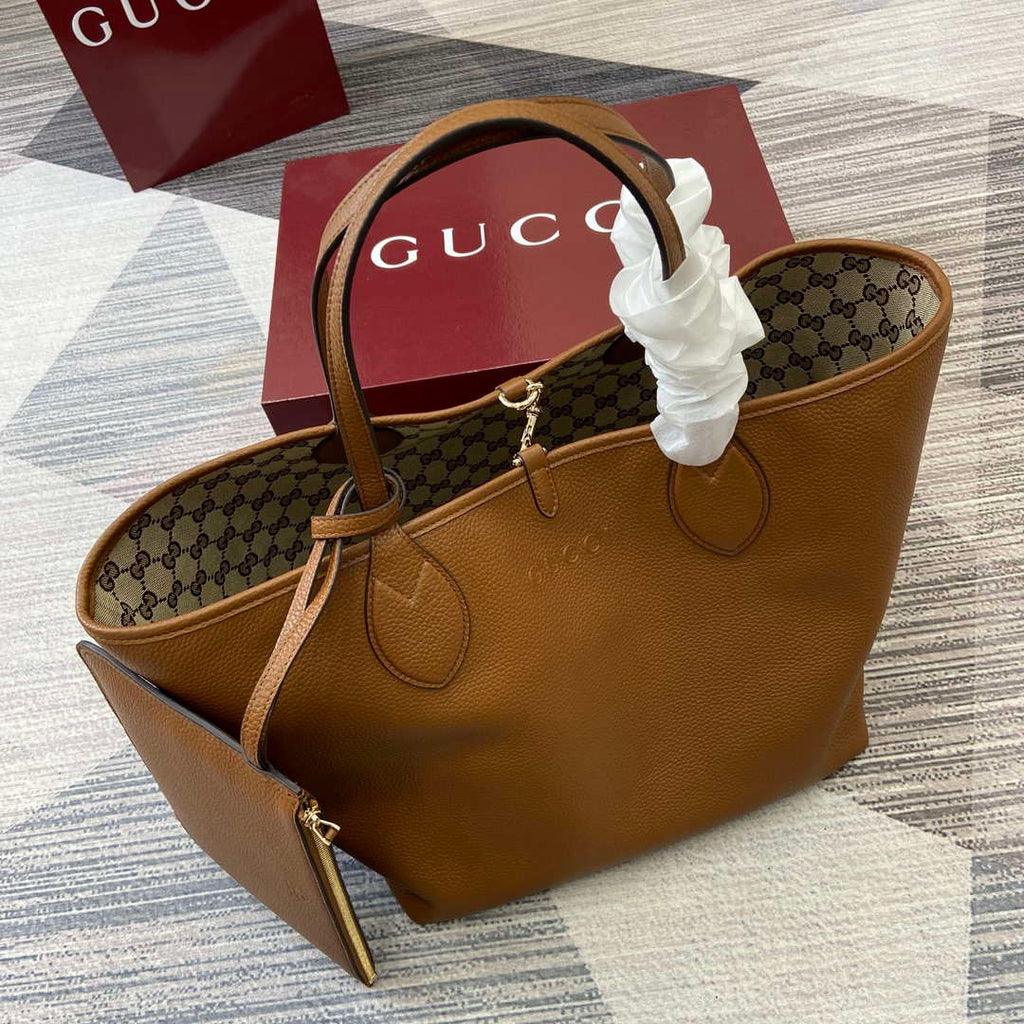 Gucci 839112 Gucci Totissima Large Reversible Tote Bag Brown