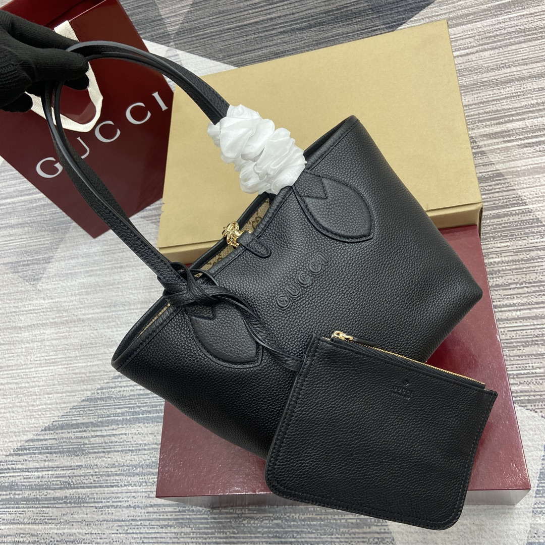 Gucci 839124 Gucci Totissima Small Reversible Tote Bag Black - Default Title - View 4