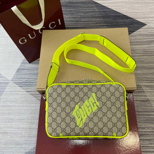 Gucci 839380 Medium Crossbody Bag With Print Acid green - Default Title - View 1