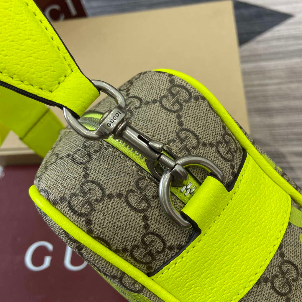 Gucci 839380 Medium Crossbody Bag With Print Acid green