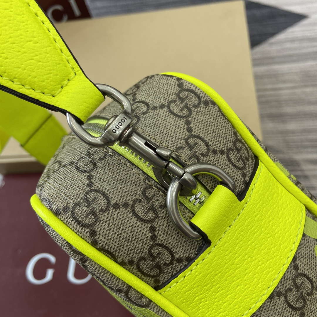 Gucci 839380 Medium Crossbody Bag With Print Acid green