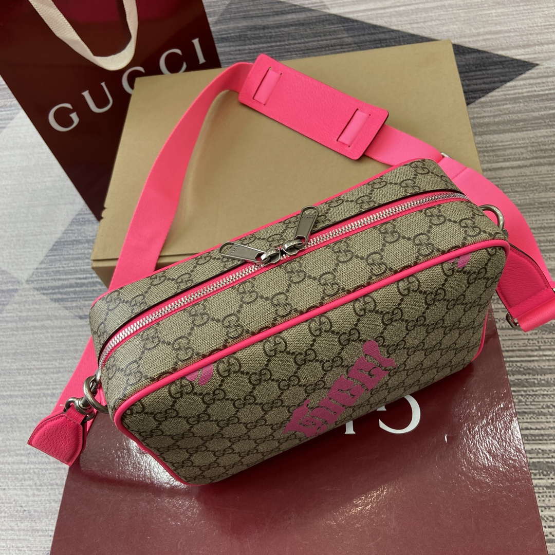 Gucci 839380 Medium Crossbody Bag With Print Bright pink - Default Title - View 3