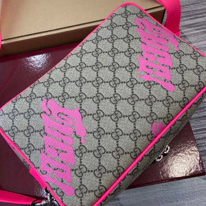 Gucci 839380 Medium Crossbody Bag With Print Bright pink - Default Title - View 7