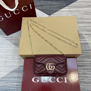 Gucci 841290 GG Marmont Mini Shoulder Bag Ancora red - Default Title - View 1