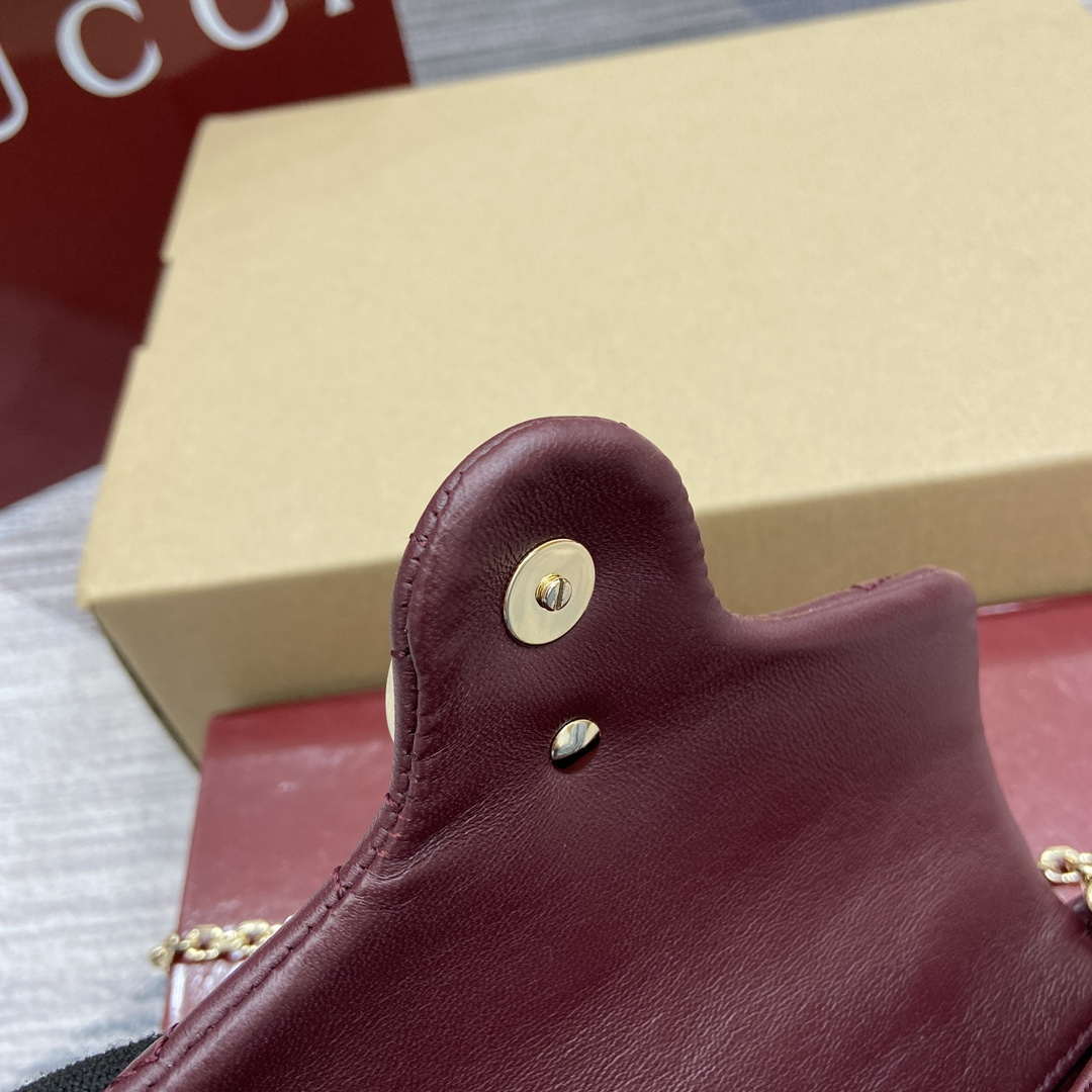 Gucci 841290 GG Marmont Mini Shoulder Bag Ancora red - Default Title - View 11