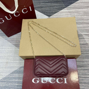 Gucci 841290 GG Marmont Mini Shoulder Bag Ancora red - Default Title - View 2