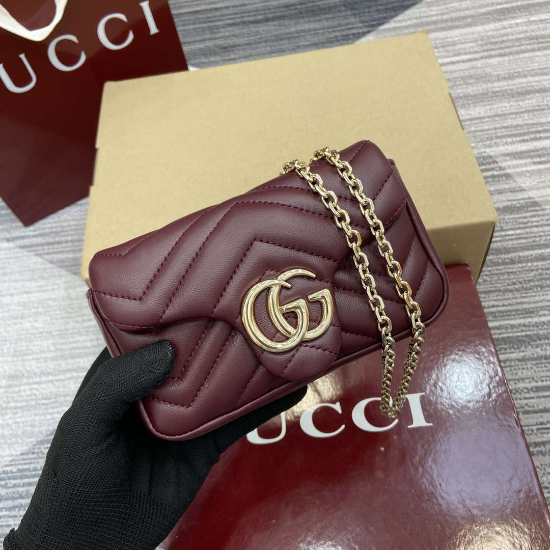 Gucci 841290 GG Marmont Mini Shoulder Bag Ancora red - Default Title - View 5