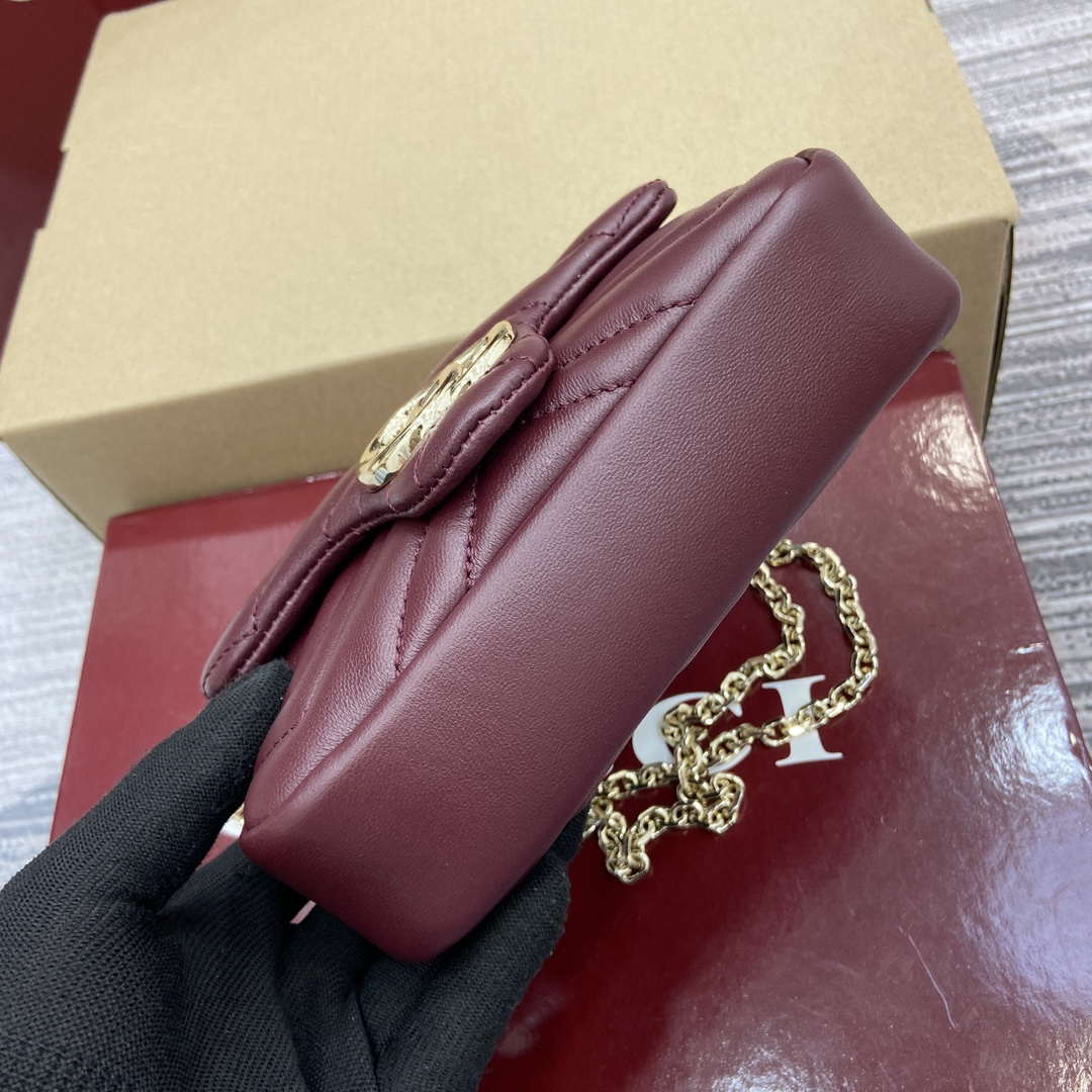 Gucci 841290 GG Marmont Mini Shoulder Bag Ancora red - Default Title - View 7