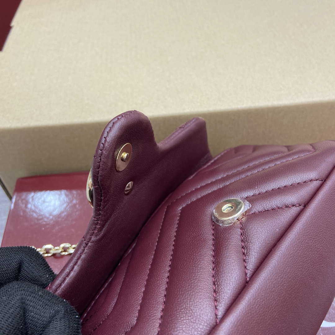 Gucci 841290 GG Marmont Mini Shoulder Bag Ancora red - Default Title - View 9