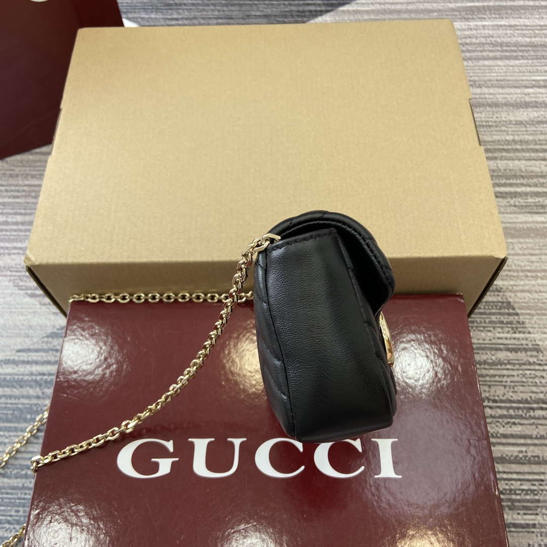 Gucci 841290 GG Marmont Mini Shoulder Bag Black - Default Title - View 3