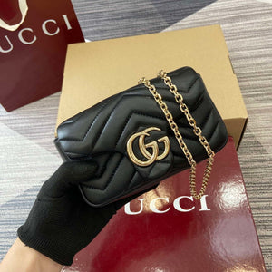Gucci 841290 GG Marmont Mini Shoulder Bag Black - Default Title - View 5