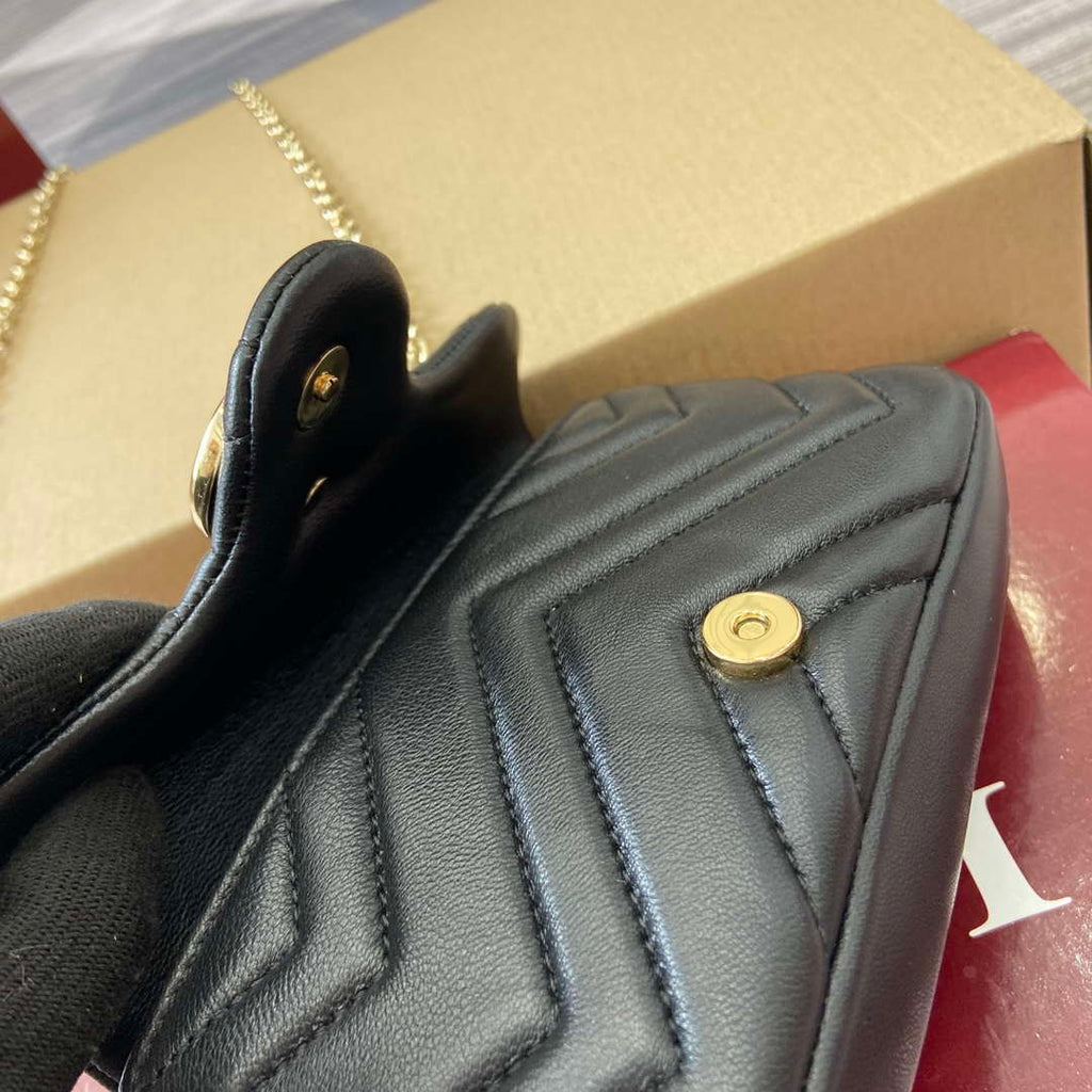 Gucci 841290 GG Marmont Mini Shoulder Bag Black