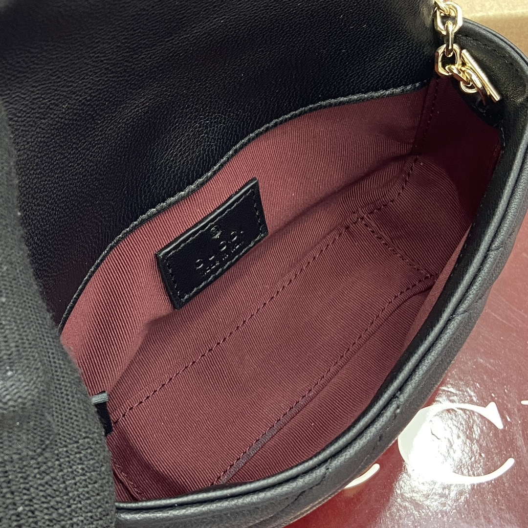 Gucci 841290 GG Marmont Mini Shoulder Bag Black