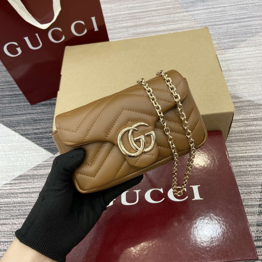 Gucci 841290 GG Marmont Mini Shoulder Bag Brown - Default Title - View 4