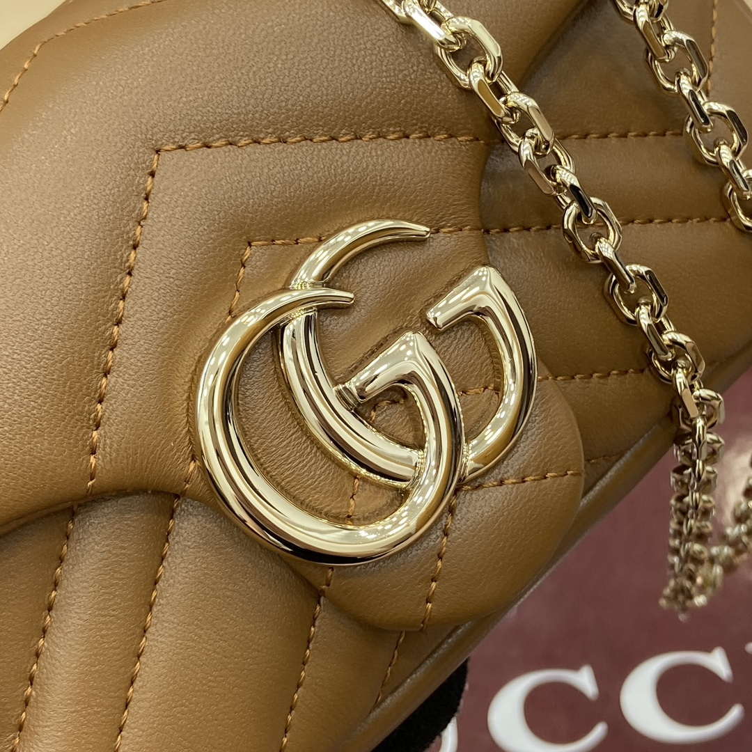 Gucci 841290 GG Marmont Mini Shoulder Bag Brown - Default Title - View 5