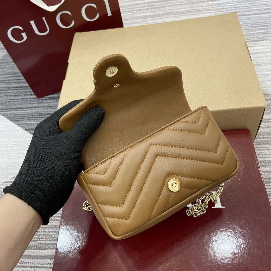 Gucci 841290 GG Marmont Mini Shoulder Bag Brown - Default Title - View 7