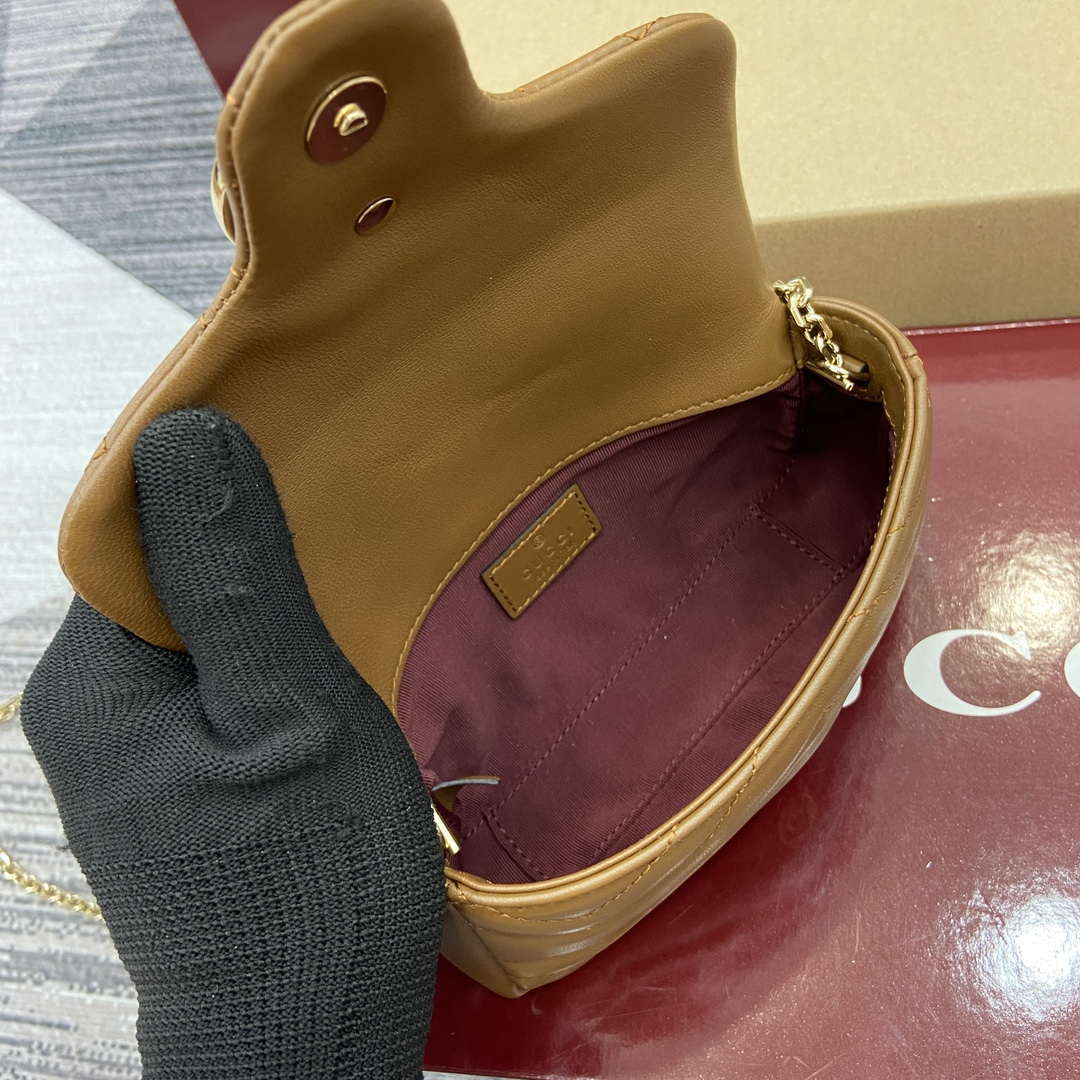 Gucci 841290 GG Marmont Mini Shoulder Bag Brown - Default Title - View 8