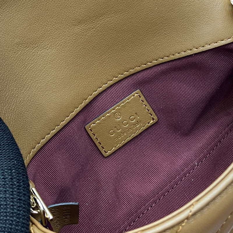Gucci 841290 GG Marmont Mini Shoulder Bag Brown