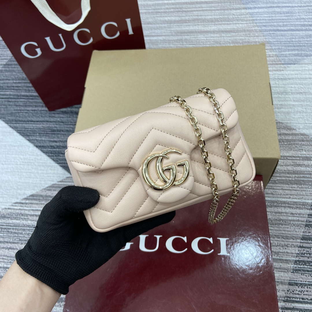 Gucci 841290 GG Marmont Mini Shoulder Bag Light pink - Default Title - View 3