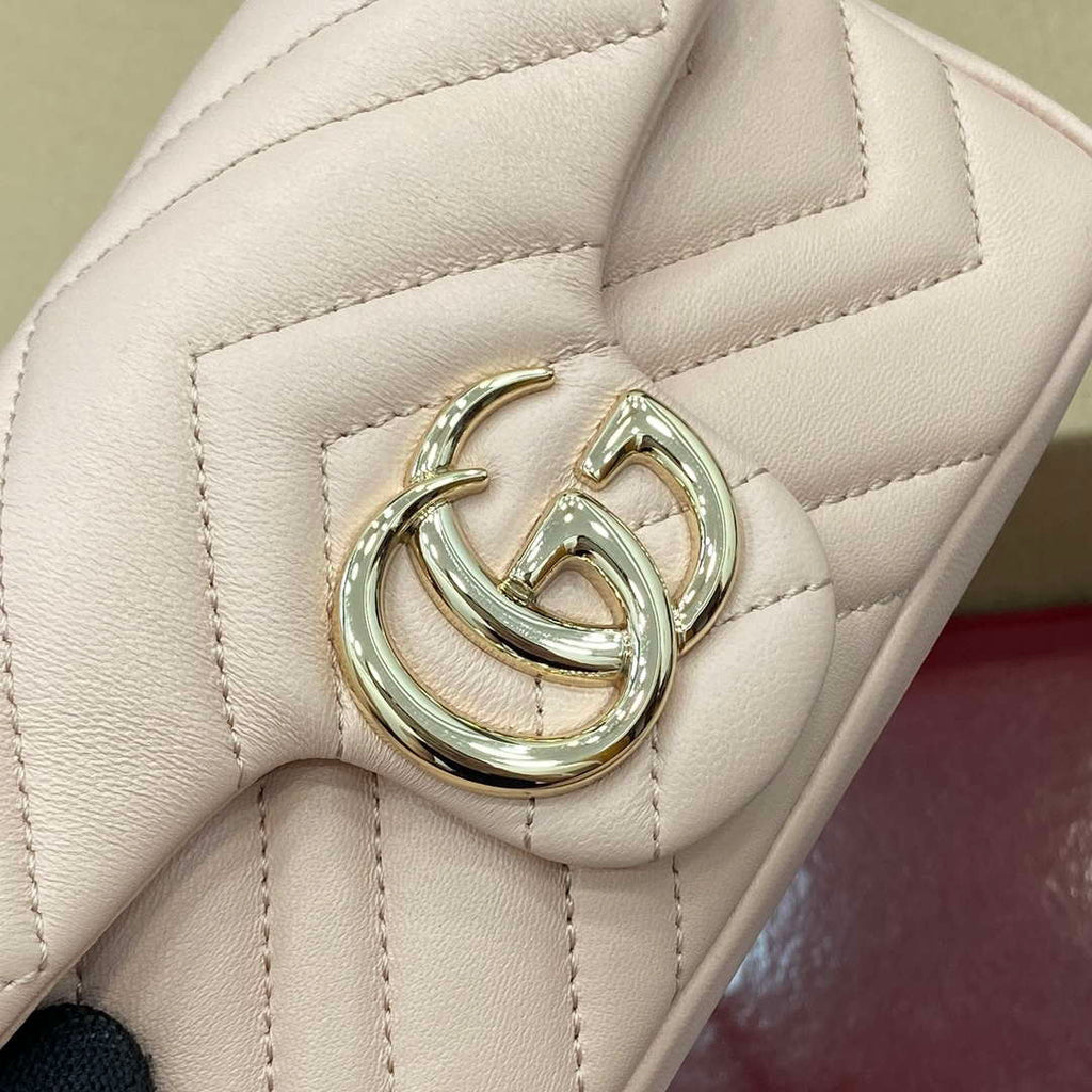 Gucci 841290 GG Marmont Mini Shoulder Bag Light pink