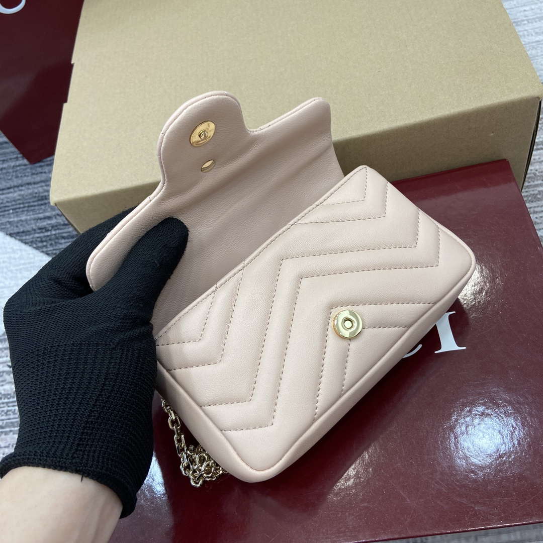 Gucci 841290 GG Marmont Mini Shoulder Bag Light pink - Default Title - View 7