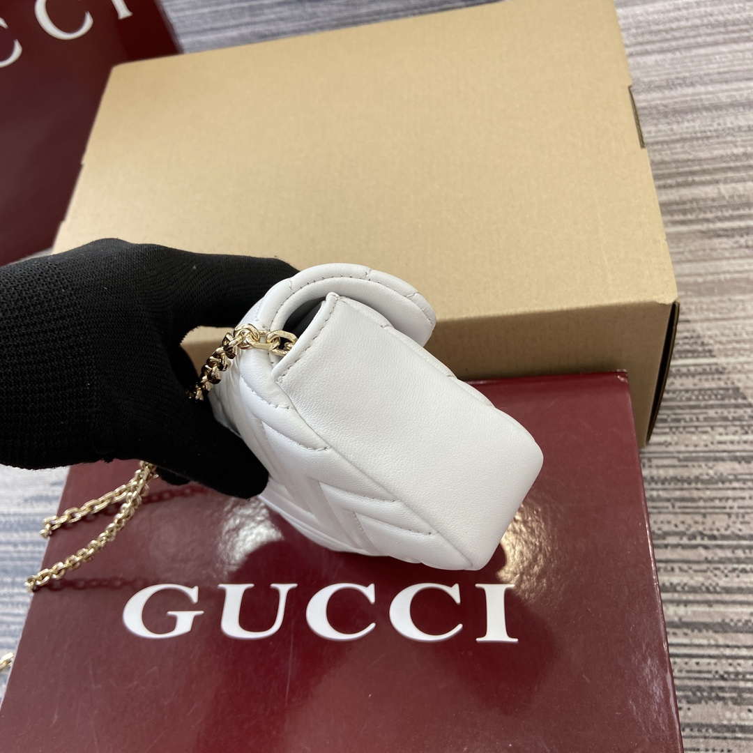 Gucci 841290 GG Marmont Mini Shoulder Bag White - Default Title - View 3