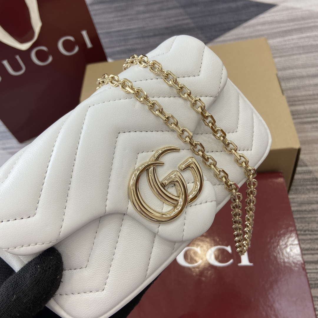 Gucci 841290 GG Marmont Mini Shoulder Bag White - Default Title - View 6