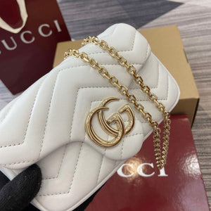 Gucci 841290 GG Marmont Mini Shoulder Bag White - Default Title - View 6
