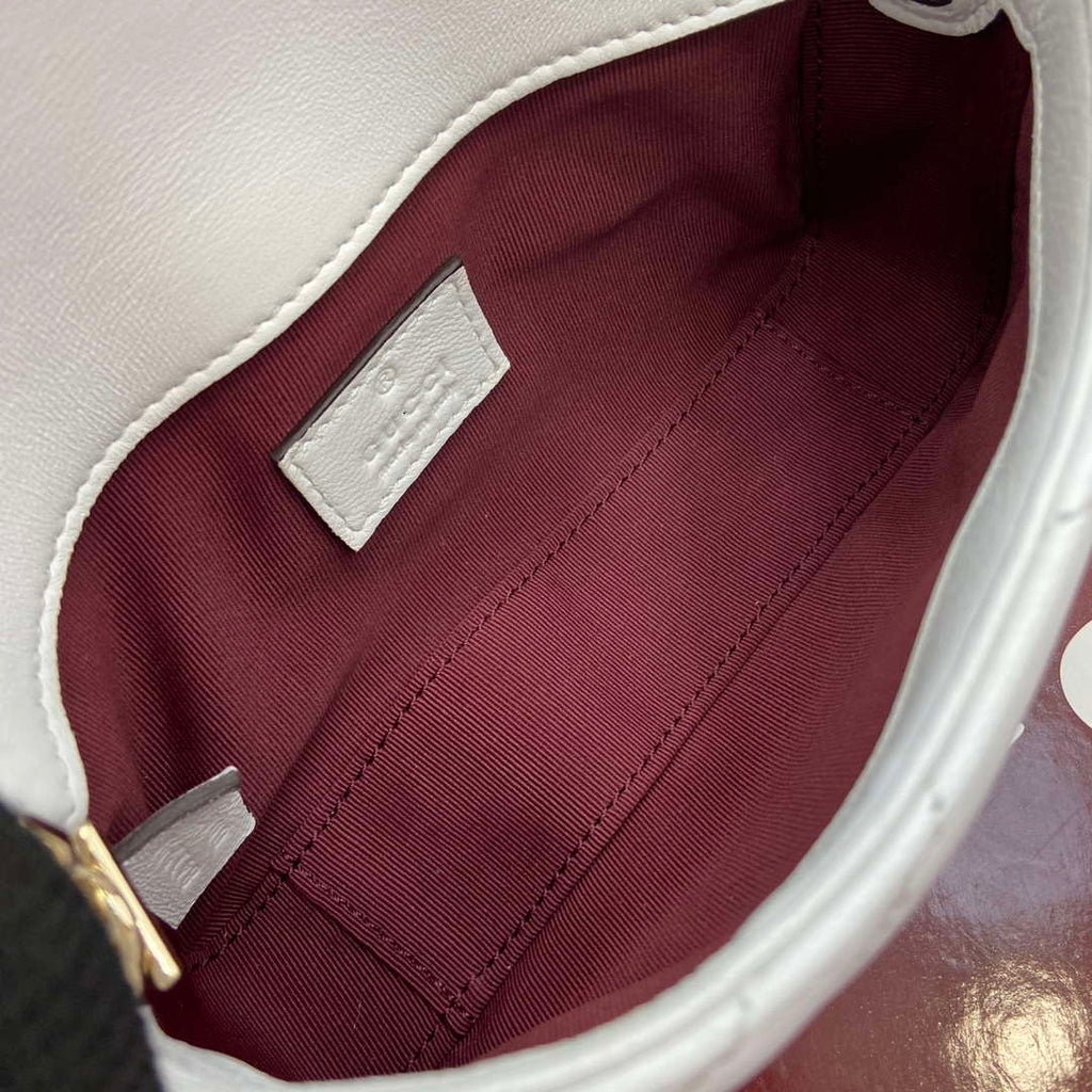 Gucci 841290 GG Marmont Mini Shoulder Bag White