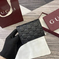 Gucci 847207 GG Emblem small wallet Rosso Ancora Black GG leather