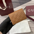 Gucci 847207 GG Emblem small wallet Rosso Ancora Brown GG leather