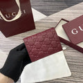 Gucci 847207 GG Emblem small wallet Rosso Ancora red GG leather
