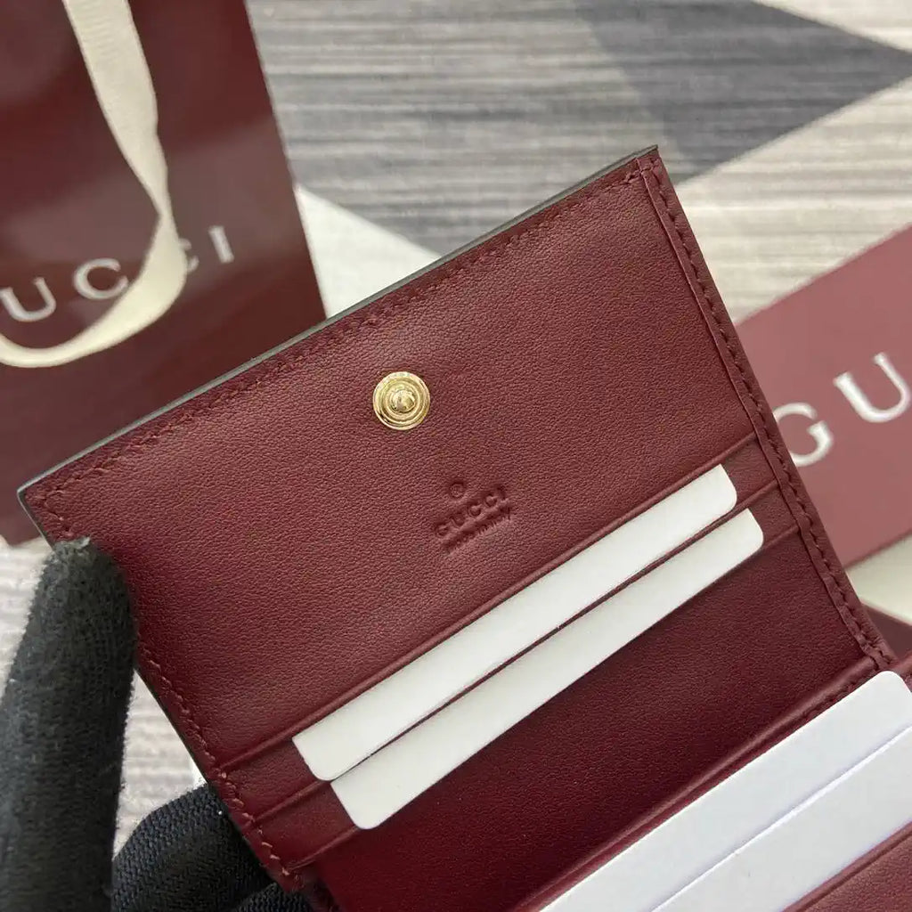 Gucci 847207 GG Emblem small wallet Rosso Ancora red GG leather