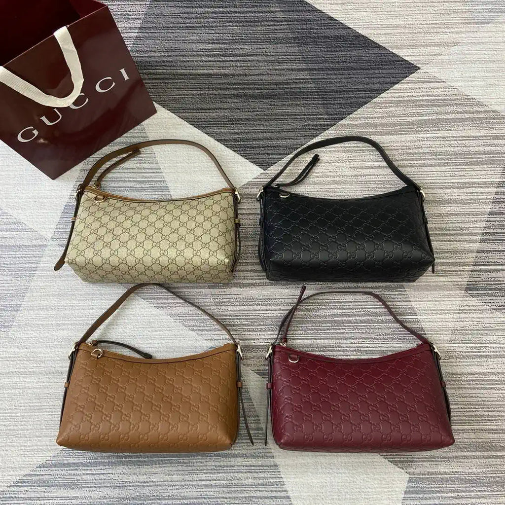 Gucci 847449 GG Emblem medium shoulder bag Rose Red