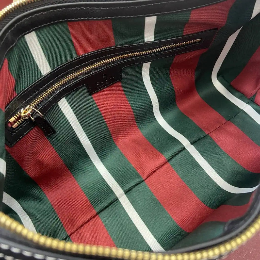 Gucci 847449 GG Emblem medium shoulder bag Beige and Black