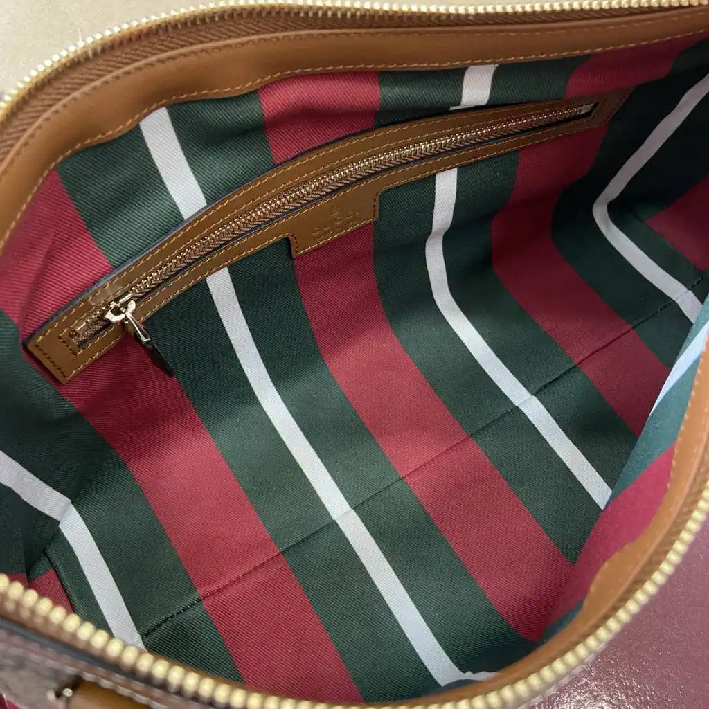 Gucci 847449 GG Emblem medium shoulder bag Beige and dark brown